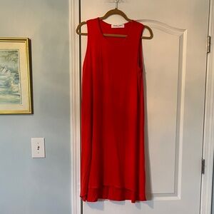Sonnet James Red Sleeveless Tank Dress Hi-Lo Hem Sz Medium VGUC